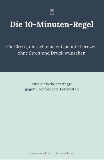E-Book-Cover Die 10-Minuten-Regel – kostenloses Freebie für Eltern gegen Hausaufgabenstress